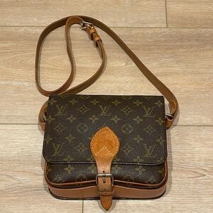 Vintage LOUIS VUITTON Cartouchiere Monogram Shoulder Bag